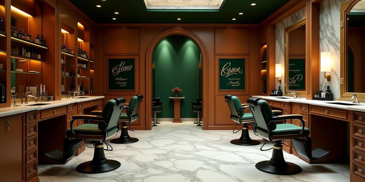 Interno elegante del salone CalligraBarba a Roma